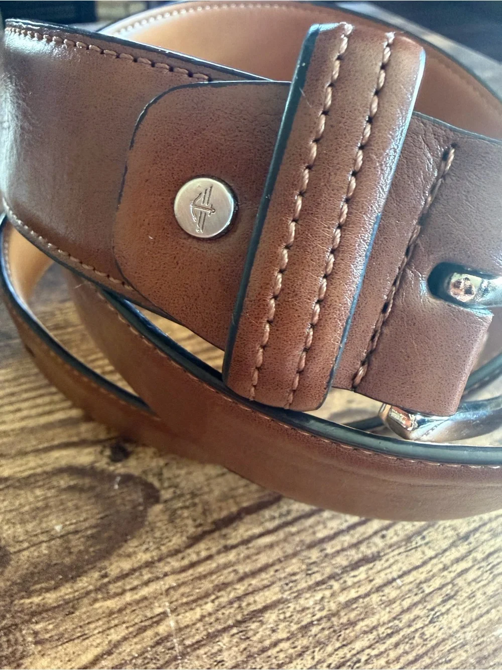 Dockers Men's Brown Leather Belt - Classic Casual Dress Belt